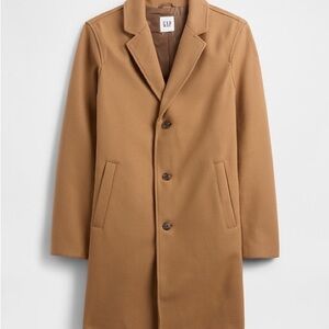 GAP Mens Wool Blend Tan Long Coat